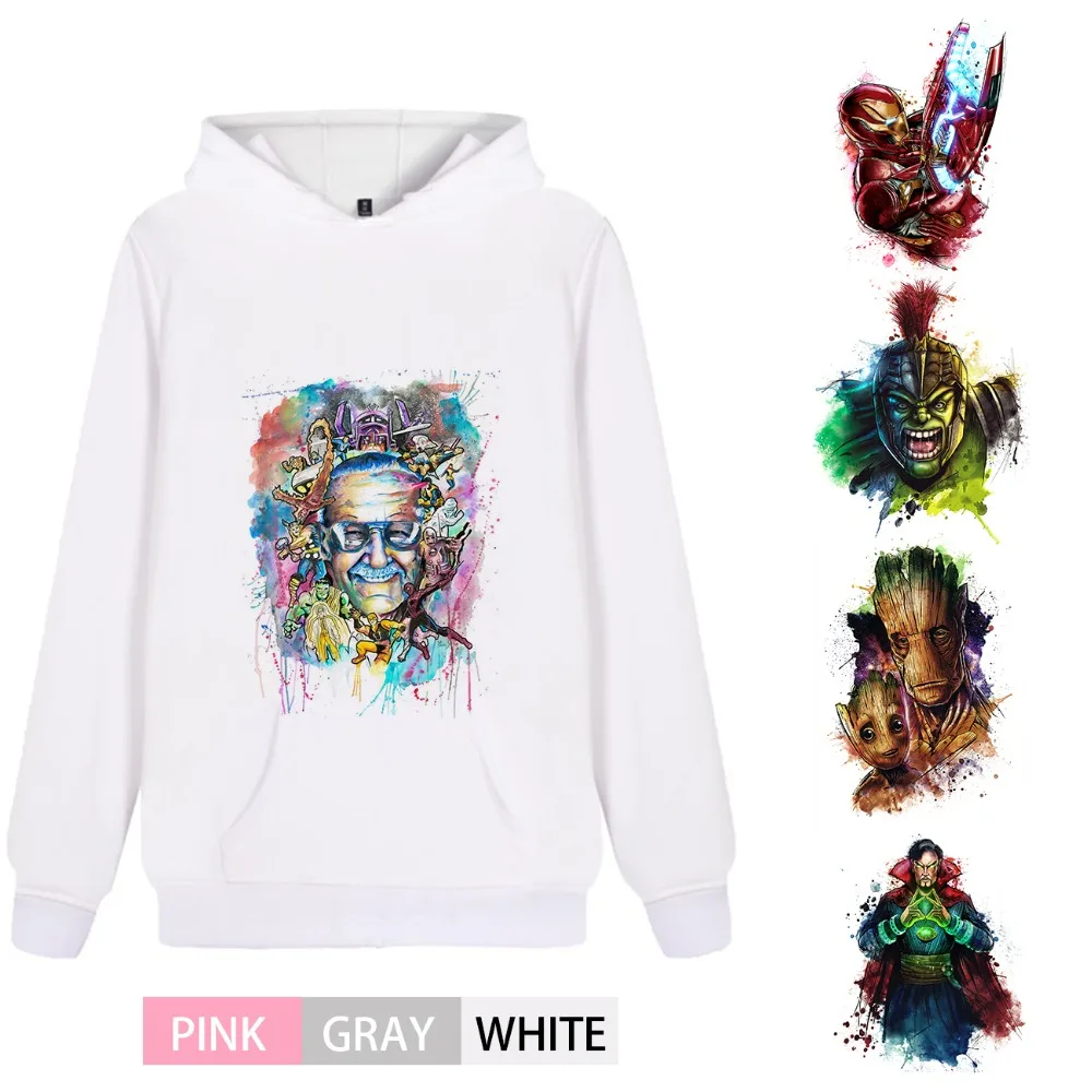 

Marvel Movie Groot Doctor Hulk Iron Man Trendy Thick Men/woman outfit Hoodie Kangaroo Pocket Casual Unisex A193291