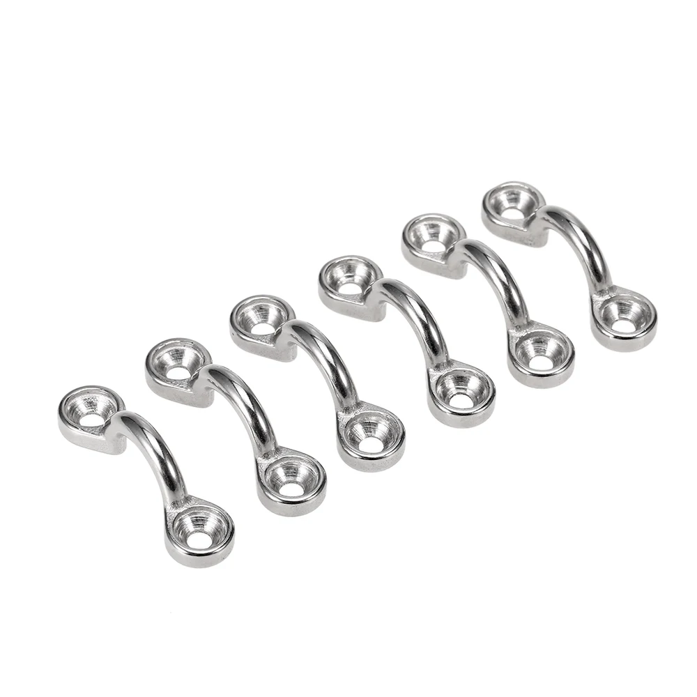 

Newest 6Pcs Kayak Deck Loops Tie Down Pad Eye Stainless Steel Tie Down Deck Loops Shock Cord Fastening Gear Replacement Kit