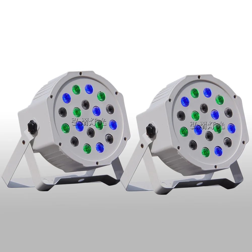 

2 pack LED Par 18x3W RGB LED Stage Light Par Light With DMX512 for disco DJ projector machine Party Decoration Stage Lighting