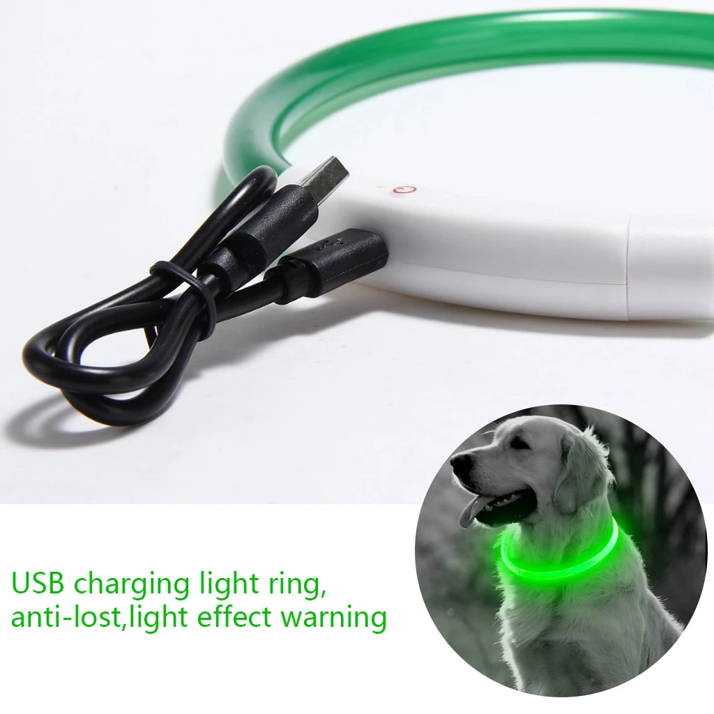

LED35/50/70cm Dog Collar Light USB Rechargeable Glowing Dog Collars Luminous Pet Flash Night Charging for Small Medium Large Dog