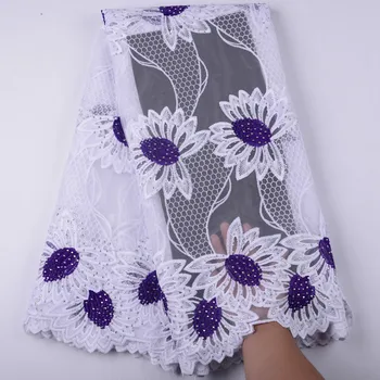 

2019 Nigerian Laces Fabrics High Quality Tulle African Laces Fabric Wedding African French Tulle Lace Fabric A1437