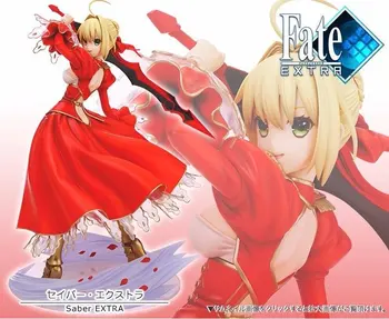

Grand Order 23cm Anime Action Figure Fate Stay Night Red Saber Extra Fighting Ver Model 1/7 Collection Kids Decoration Doll