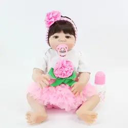 55 см полный средства ухода за кожей силиконовые Reborn Baby Doll игрушка 22 дюймов как живой Bebe винил новорожденных принцесса для маленьких девочек