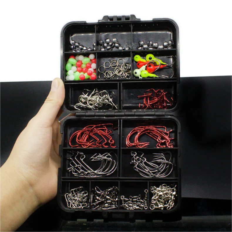 

212pcs/set Fishing Lures Bait Hook Colorful Fish Tackle Carp Fishing Hooks for Sea River Lake Boat Fishing Mixed Size