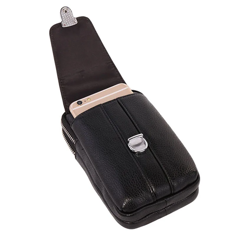 Пояса из натуральной кожи для мужчин поясная сумка для крюк пояс бум деньги сотовый/мобильного телефона портсигар кошелек