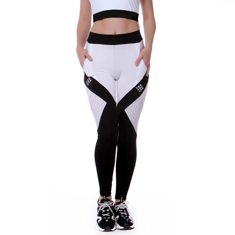 Штаны для йоги, женские леггинсы, спортивные Леггинсы для йоги, брюки для бега, трико для спортзала, тренировочные женские спортивные Леггинсы для фитнеса - Цвет: 445-White