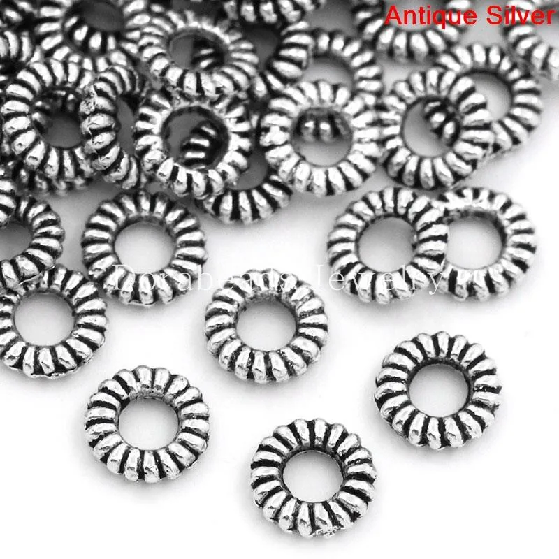 

DoreenBeads Closed Jump Rings Connectors/Pendants Jewellry Findings antique silver color Stripe Carved 5mm Dia, 500PCs (B25851)