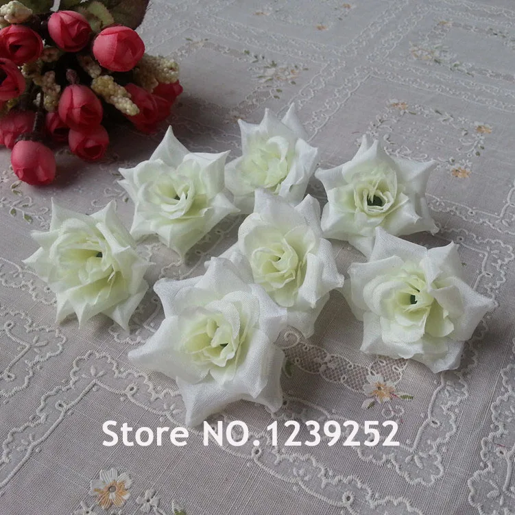 NEW 50PCS  Artificial Rose Silk Flower Heads Decoration Wedding Decoration DIY Wreath Gift Box Scrapbooking Craft Fake Flowers dried wildflowers Artificial & Dried Flowers