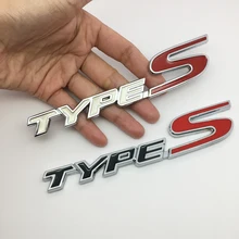 Antiniya 3d tipo de metal s logotipo adesivo emblema lateral do carro traseiro emblemas para honda acura accord civic spirior odyssey decoração adesivo