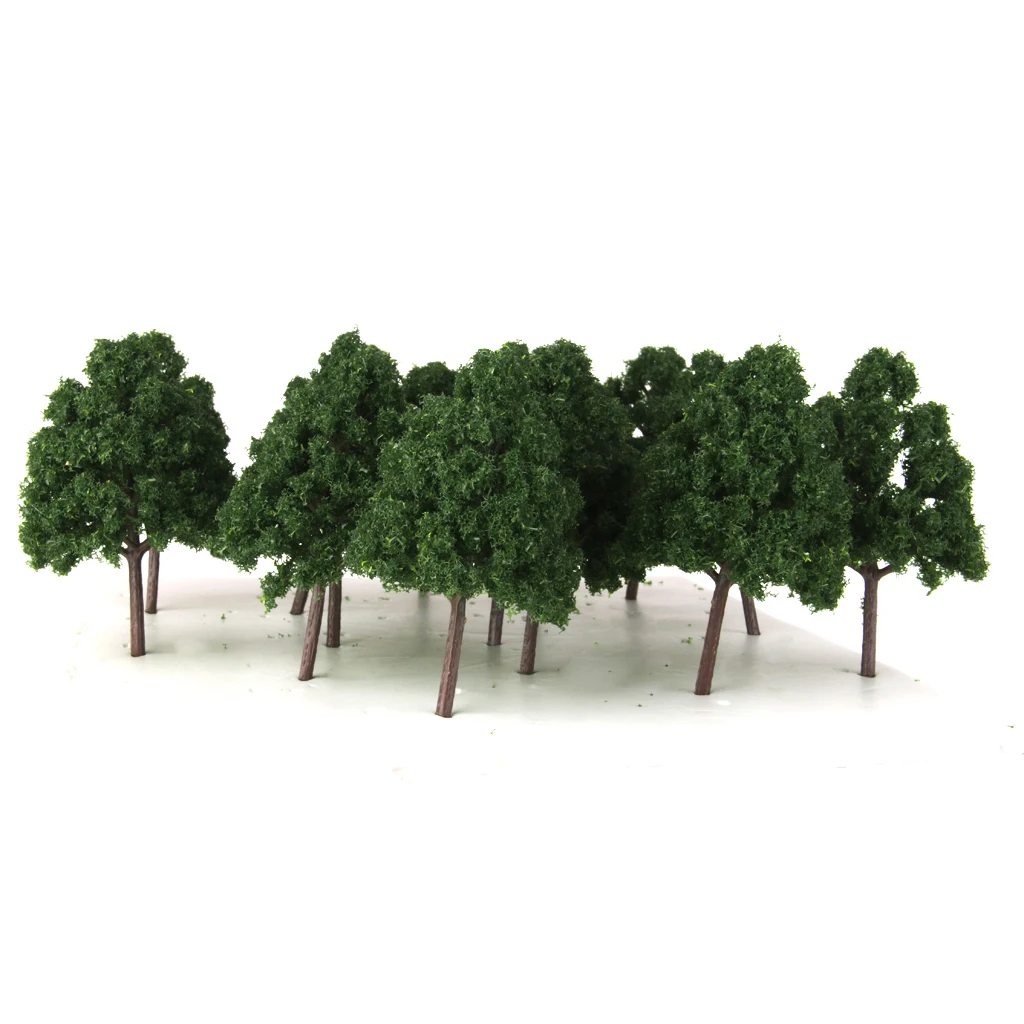 25PCS Dark Green Model Trees N Gauge Railroad Supplies Trains Layouts Scenery