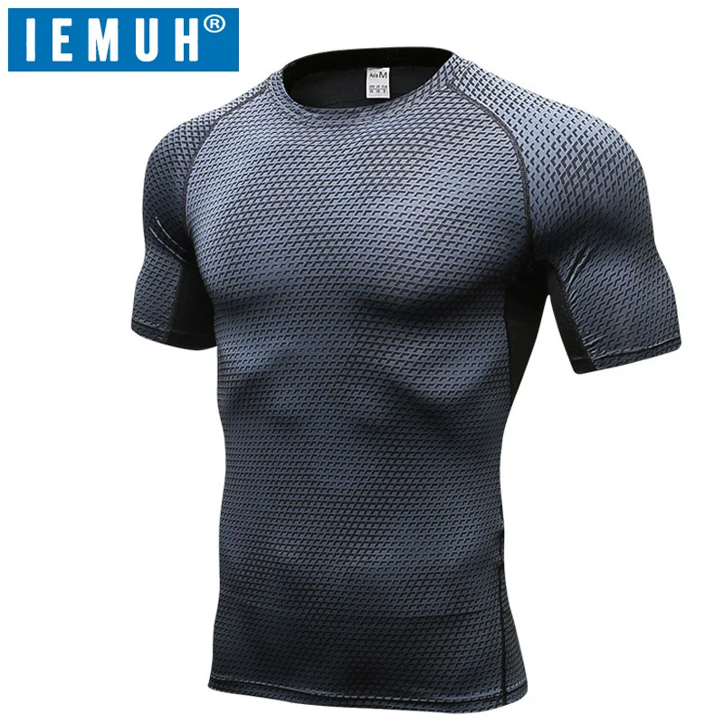 

IEMUH Brand Summer Men Quick Dry Outdoor T-shirts Short Sleeve Breathable Hiking T-shirt Coolmax Men Climbing Sport T shirts