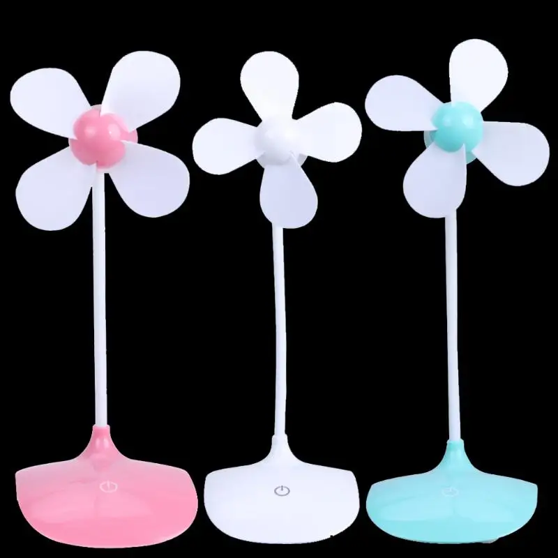 

Portable Mini USB Desk Fan Creative Home Office ABS Electric Rechargeable Touch Control Clip Fans Mute Desktop Fan 5V 2.5W