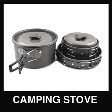11pieces black Aluminum Alloy outdoor camping pot set cookware