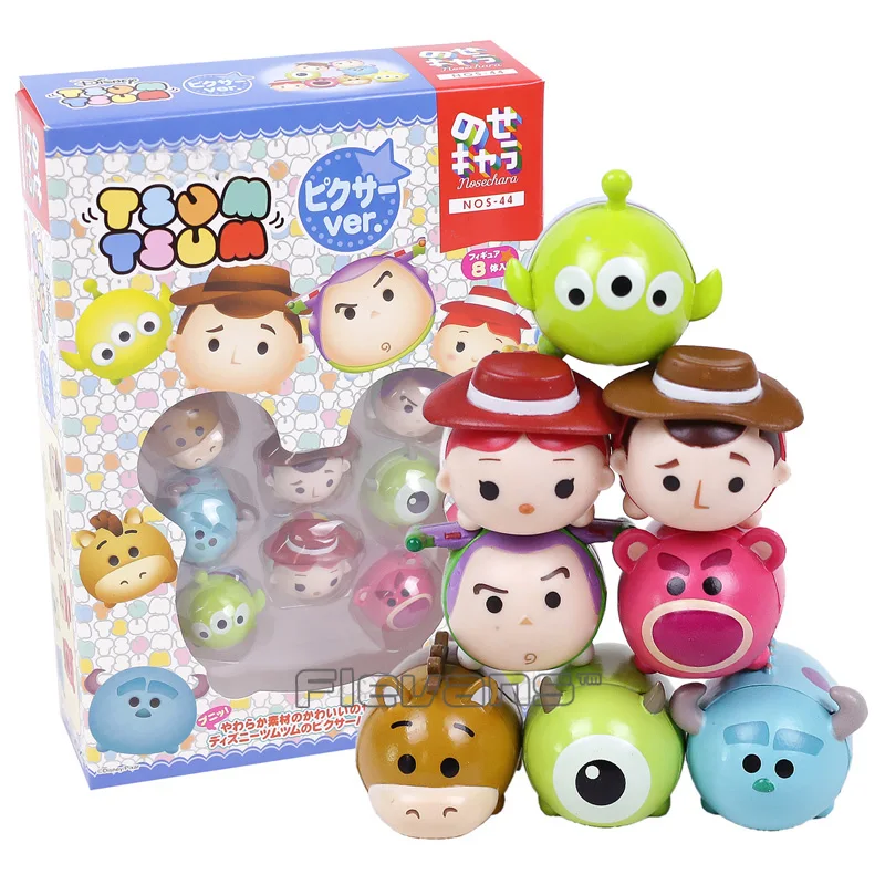 

Toy Story Woody Buzz Lightyear Jessie Alien Mike Sullivan Mini PVC Action Figures Layer stack Toys 8pcs/set