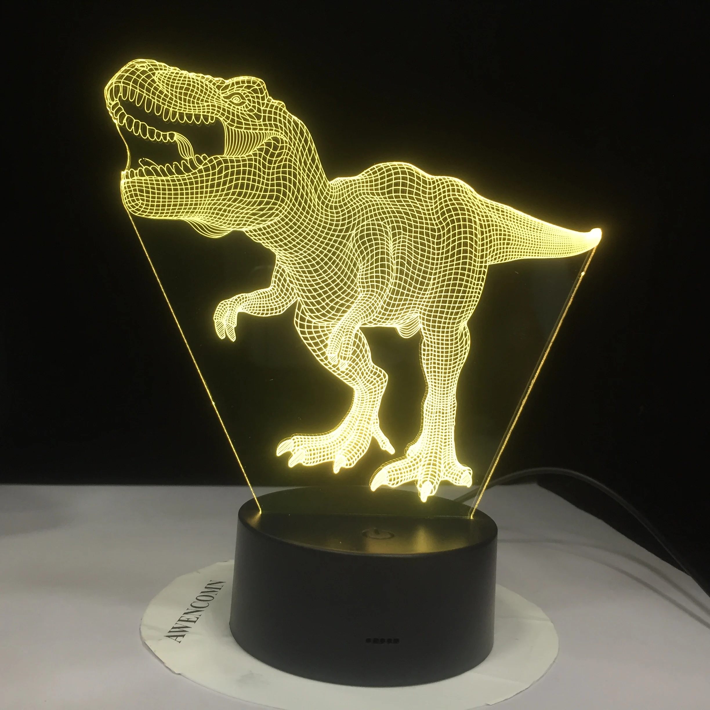 Новый динозавр Triceratops 3D светодиодный ночник настольная лампа для сна креативная