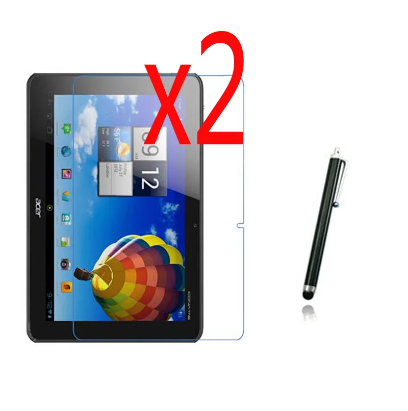 

3in1 2x LCD Clear Screen Protector Films Protective Film Guards +1x Stylus For Acer Iconia Tab A510 A511 A700 A701 10.1" Tablet