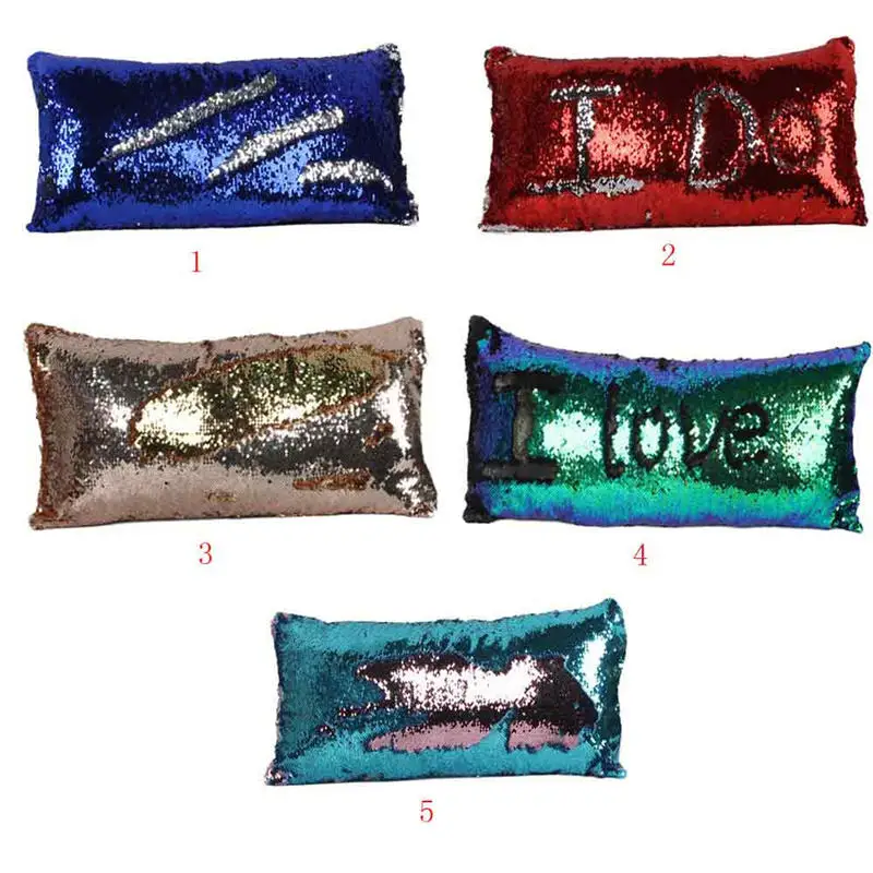 

2019 New Rectangle Sequins Sofa Bed Home Decoration Festival Pillow Cushion pillow decorative 40JA18