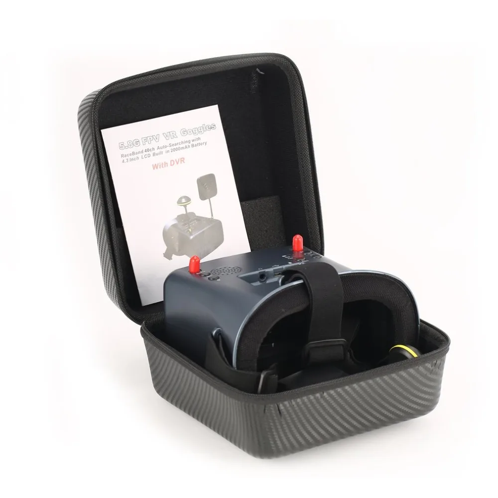 

5.8G 4.3in 40CH FPV Goggles Headset Receiver Monitor with HD DVR Dual Antenna for RC Racing Drone Quadcopter Aircraft