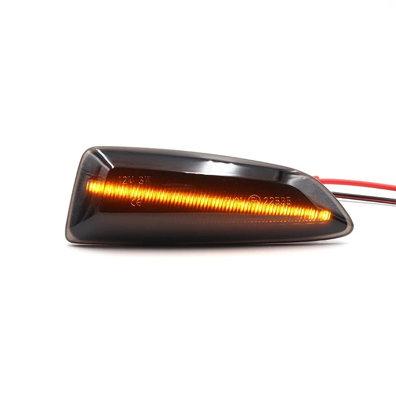 2Pcs LED Amber Dynamic Flowing Turn Signal Side Marker Light For Opel Astra J K Zafira C Insignia B Grandland X