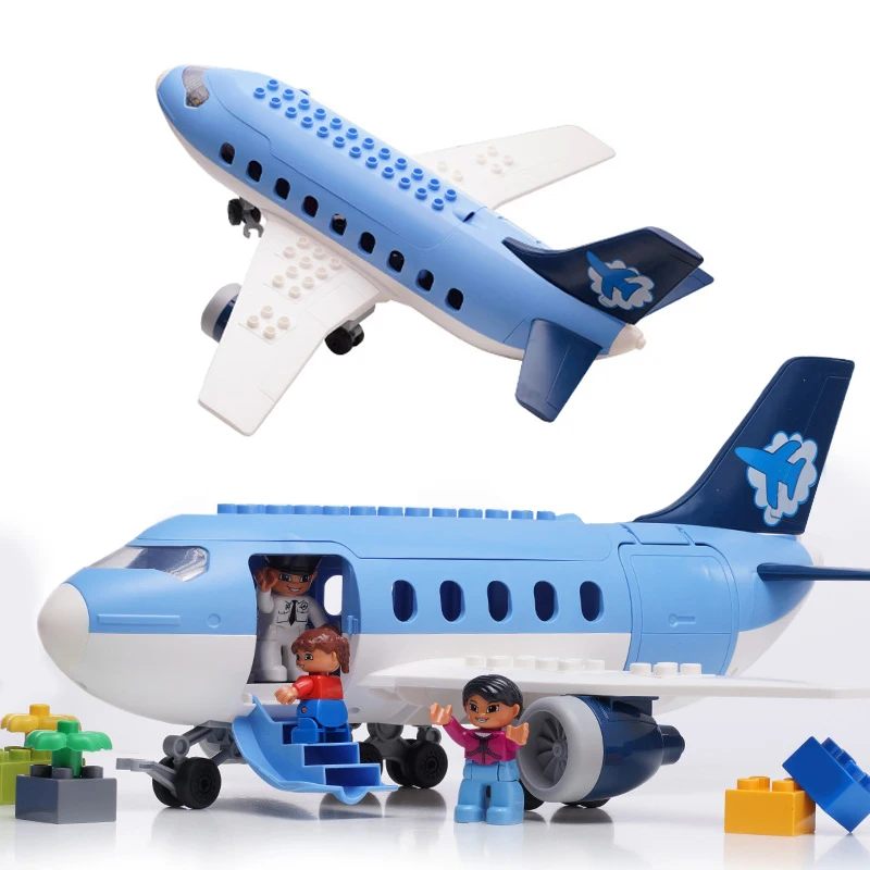 

Air Model passenger plane Compatible Legoe Duplo Large particle Building Blocks Kids toys for children bricks boys girls gifts