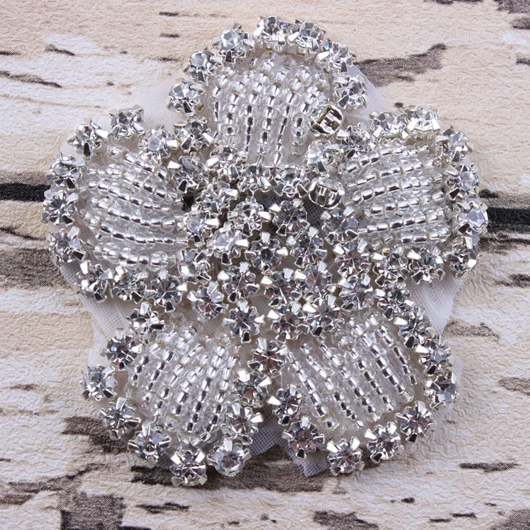 

DIY handmade Rhinestone flower Crystal Flower Buttons for wedding Bridal hair shoes dress accessories 12pcs/lot