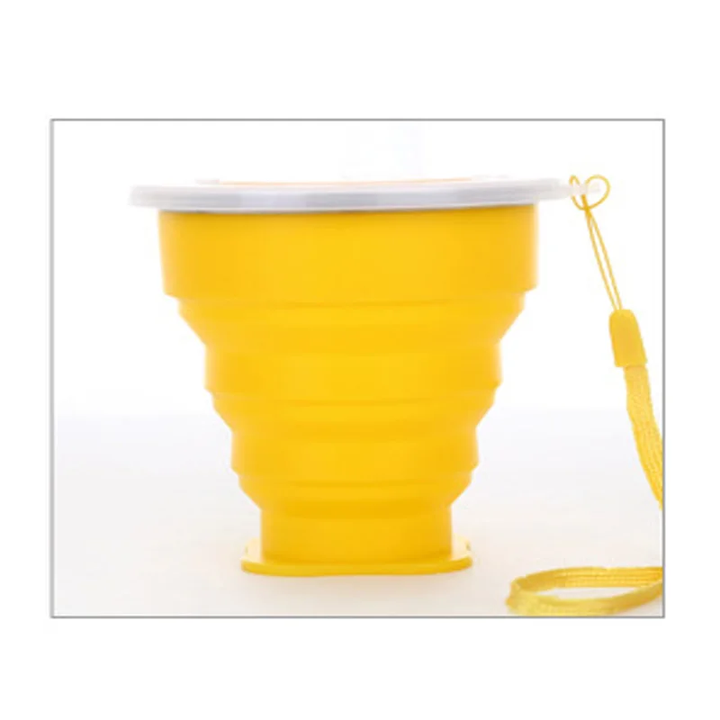 Дорожная чашка из нержавеющей стали, силиконовое телескопическое складывание, телескопическая складная кофейная чашка, уличная спортивная чашка - Цвет: ZDB101-yellow