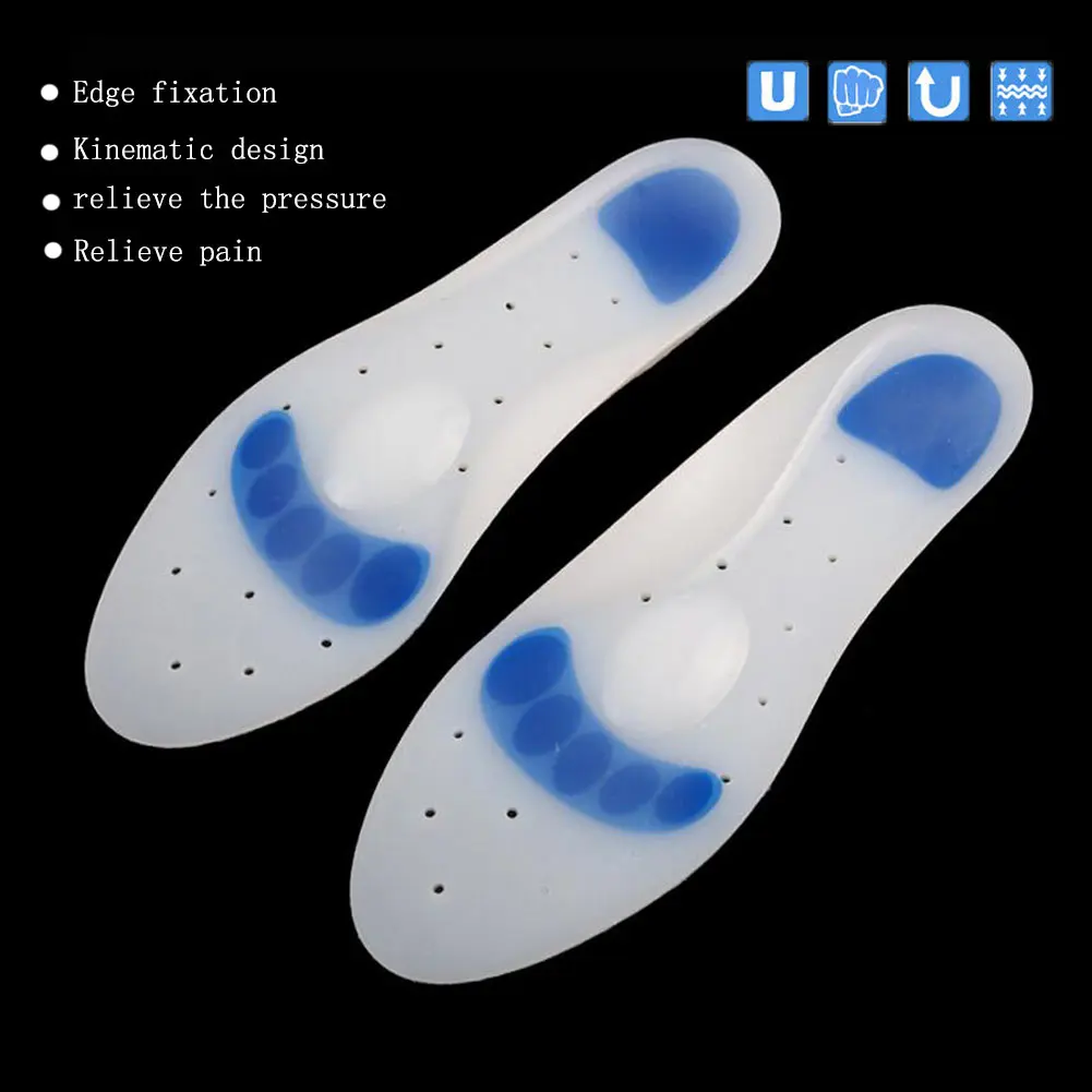 Unisex Medical Silicone Gel Insole Plantar Fasciitis Heel Running Sport