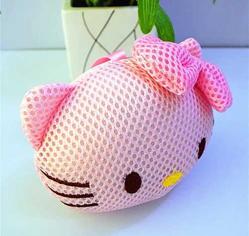 Новинка, Hello kitty, пуховка для ванны, душа, мытья тела, губка для отшелушивания, сетчатая губка