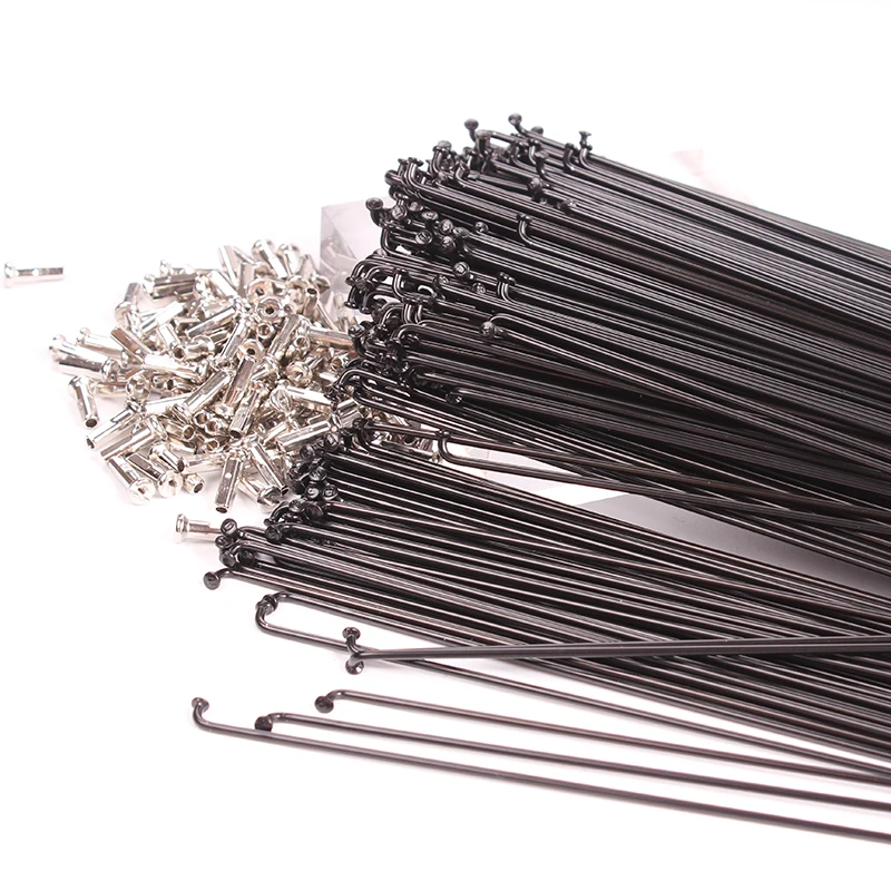 Bicycle spokes wire mountain / road bike 304 stainless steel spokes 14G black high-strength bicycle spokes180MM-275MM Spoke cap