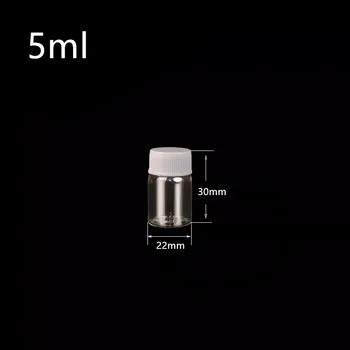 

100pcs/lot 22*30mm 5ml Small Glass Bottles With Black Pink White Screw Cap DIY Clear Transparent Empty Glass Jars Containers