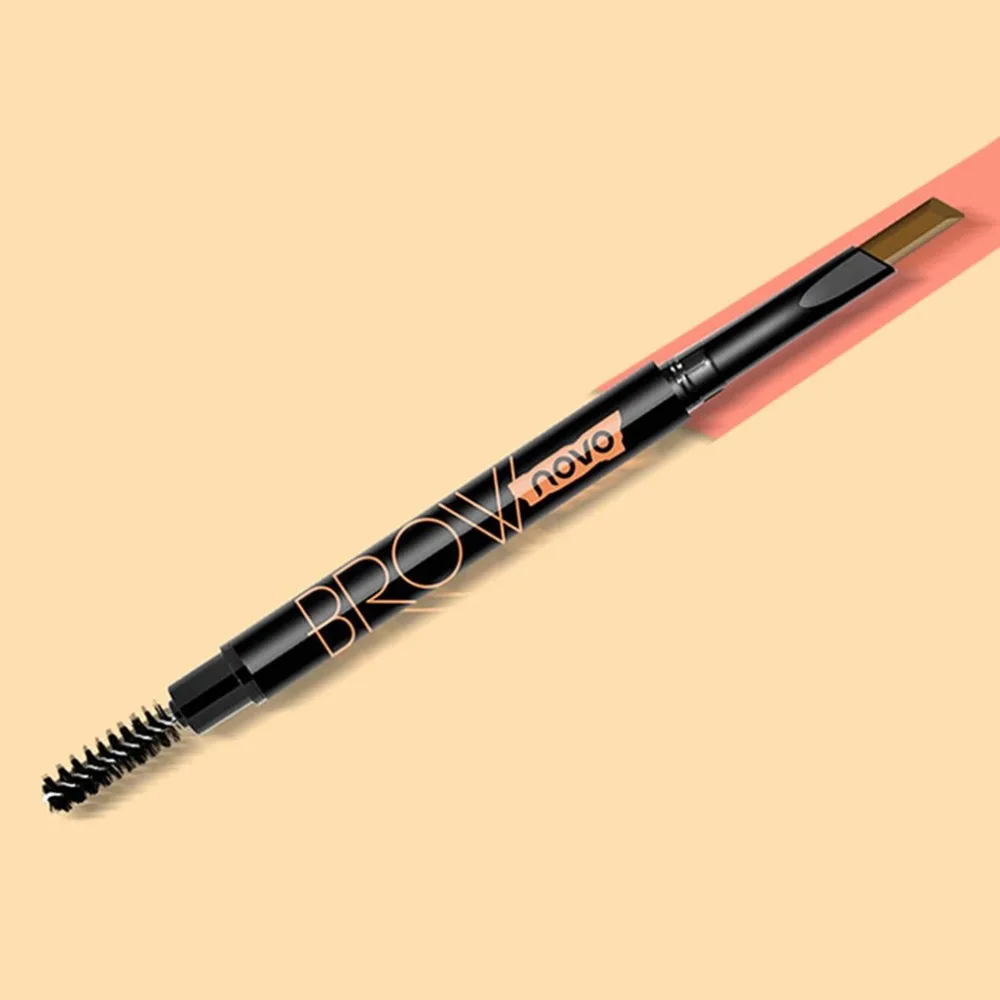 

NOVO5090 plastic rotating double eyebrow pencil set with eyebrow brush