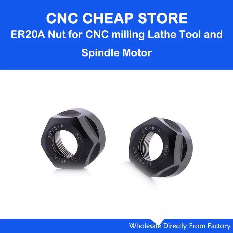 2PCS/Lot ER20A Type A CNC collet chuck Clamping Collet Nut for CNC