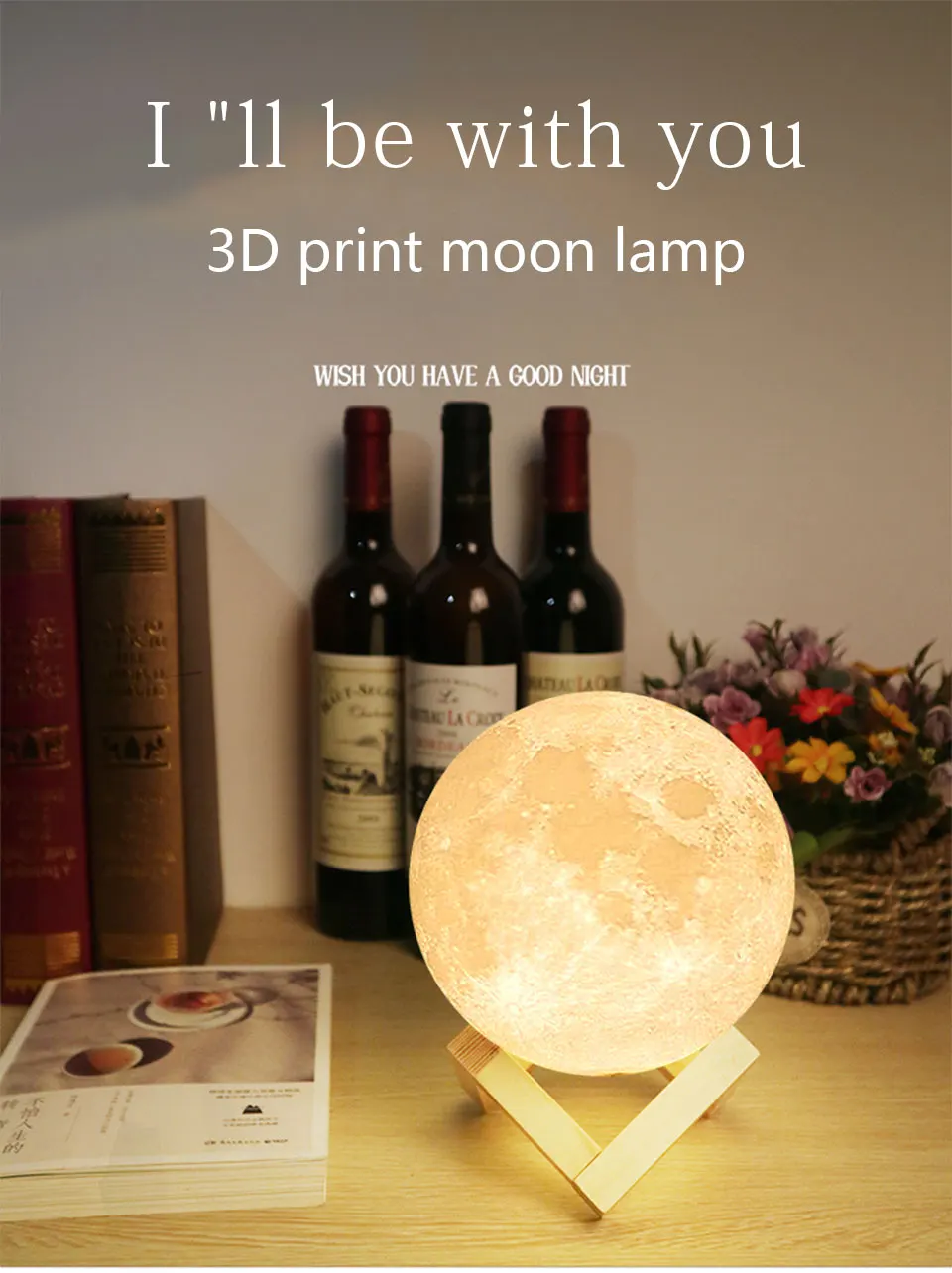 Moon Lamp 8 15 18 20cm Rechargeable 3D Print Moon Lamp 2 Color Change Touch 3D Moon Light Lamp USB Led Night Lights_01