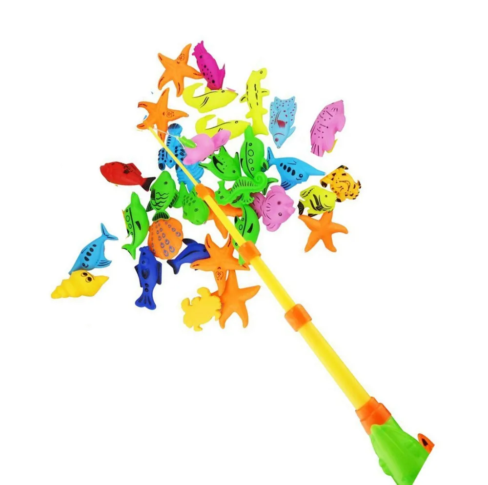 Kids Baby gift Toddler Fishing Pole Tools Bath Toys Game 44CM