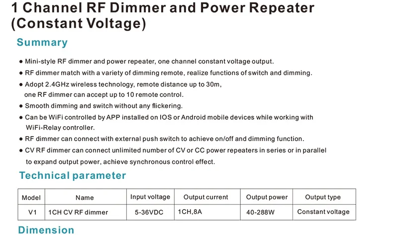 DC5-24V 8A Беспроводной rf 2,4G 4 зоны светодиодный сенсорный пульт дистанционного управления диммер для одного цвета светодиодный светильник