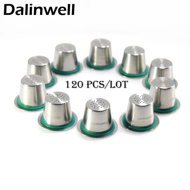Best Offers Wholesale 120PCS Nespresso Coffee Capsule Stainless Steel Refillable Capsulas Reusable Coffee Filter Cup DIY Coffee Maker Tools