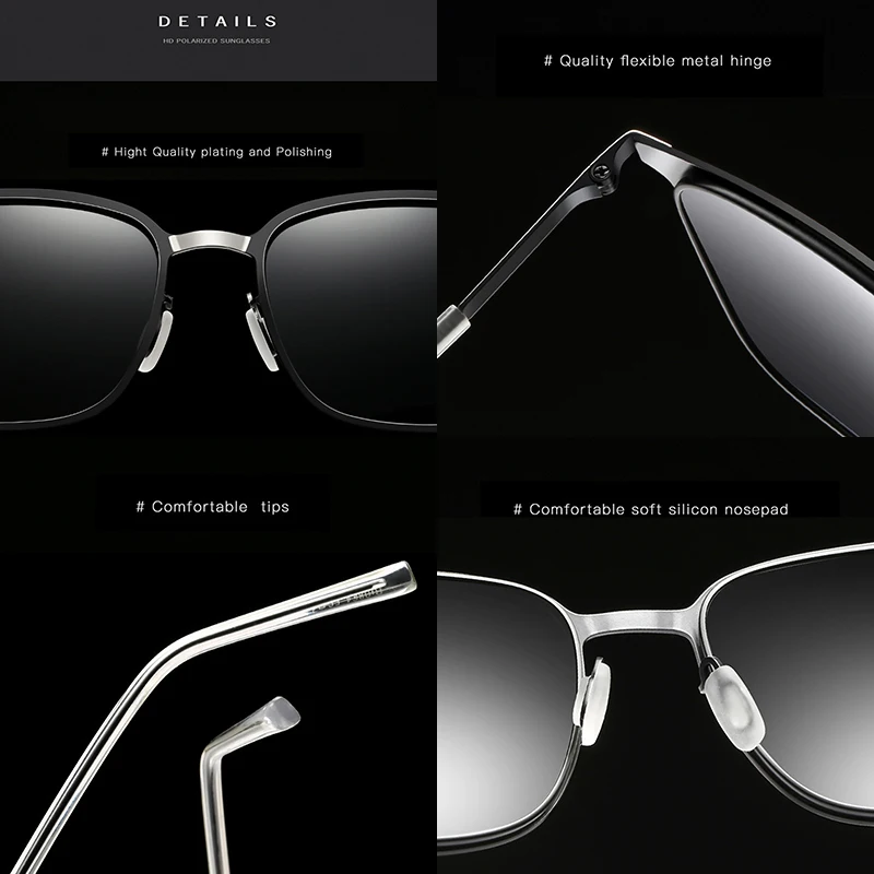 KEITHION Brand Men's Womens Vintage Square Sunglasses Polarized UV400 Mirrored Slim Fit Frame Eyewear