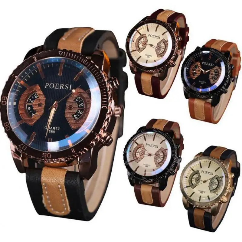 

Luxury Men's Watches Analog Quartz Faux Leather Sport Wrist Dress Watch uartz Watch Men Military Watches Sport Wristwatch