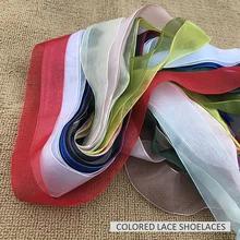 Разноцветные однотонные кружевные теннисные туфли с кружевами 3,8 см