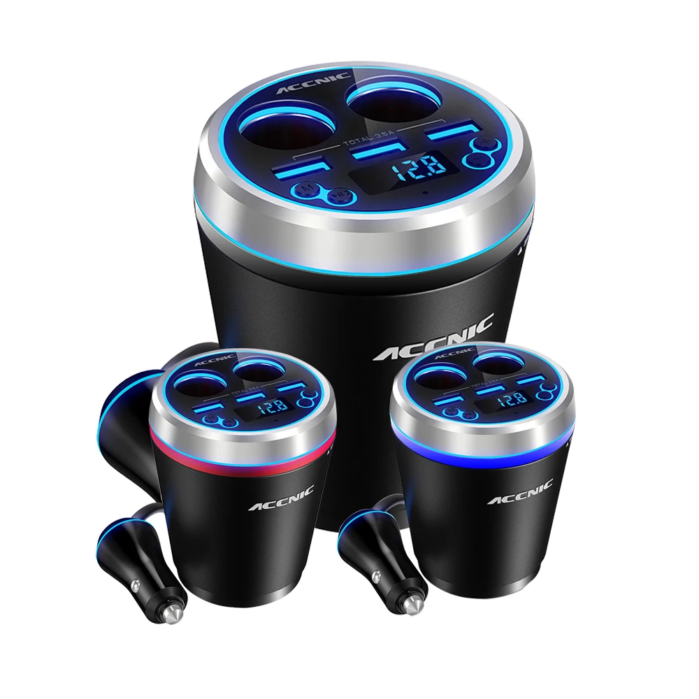 

3 Ports USB Charger With TF/Micro Music MP3 Player Bluetooth Car Kit FM Transmitter HandsFree Cigarette Lighter Adapter Splitter