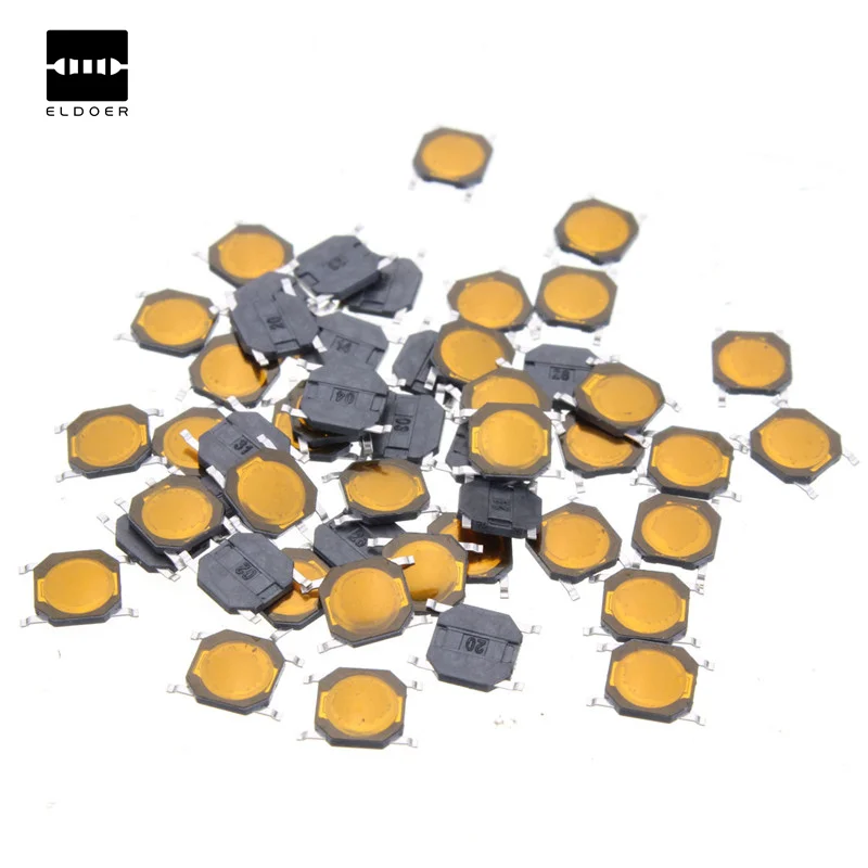 

2016 New 50pcs 4 x 4x0.8mm Tact Switch SMT SMD Tactile Membrane Switch PUSH Button Tetrapod SMD Environmental Protection