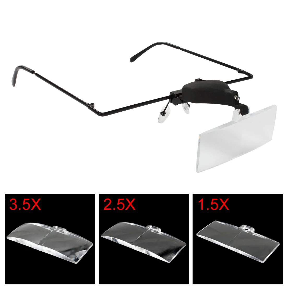 

Eyelash Extension Magnifying Glasses Hands Free & Wearing Replaceable Lens Magnifier Optical Lens Tool with LED Light,3 Lenses