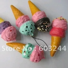 20 штук смешанные милые мягкие Icecream украшения в виде пищи ремешки для мобильных телефонов модные мягкие сумки телефон кулон Рождественский подарок