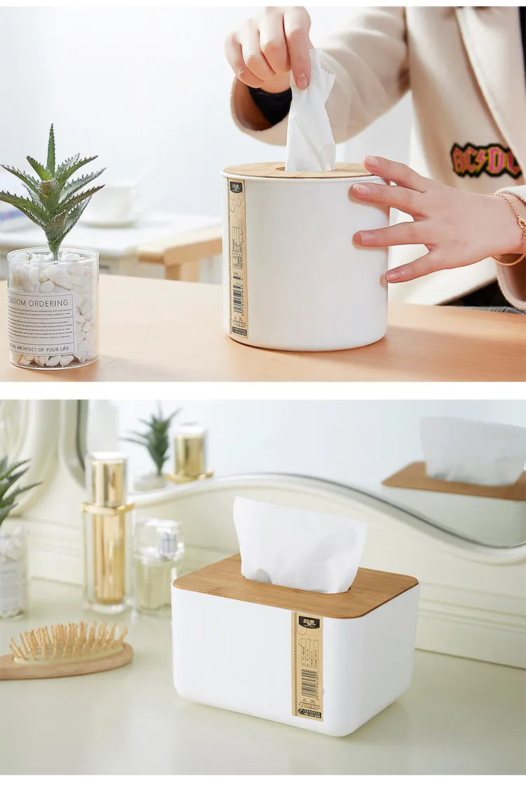 Бамбуковая деревянная коробка для салфеток, японская креативная коробка для дыма, Офисная салфетка, бытовая деревянная коробка для туалетной бумаги, цилиндрическая пленка