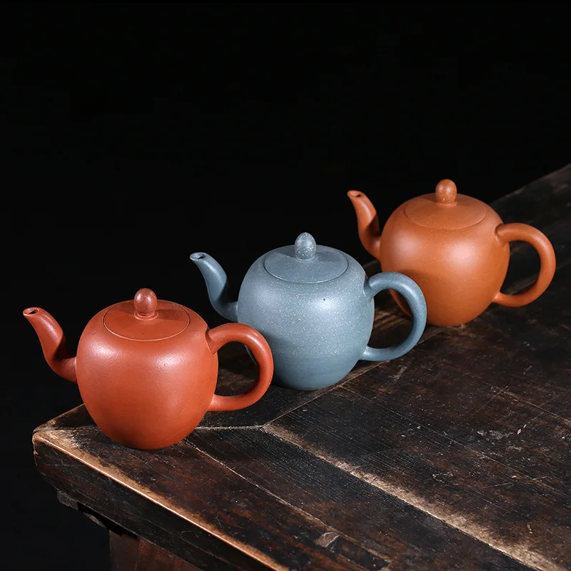 

Recommended Yixing purple clay teapot all manual kung fu tea set raw ore azure tea kettle for brewing tea beauty shoulder teapot