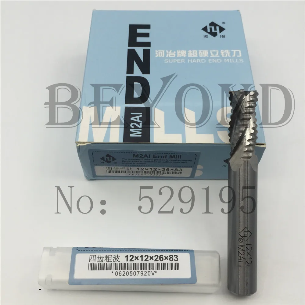 

4F-12*12*26*83, 10 шт. волновой кромки грубой кожи резак четыре флейты HSS высокоскоростной стали оригинальный завод использовать для станка с ЧПУ