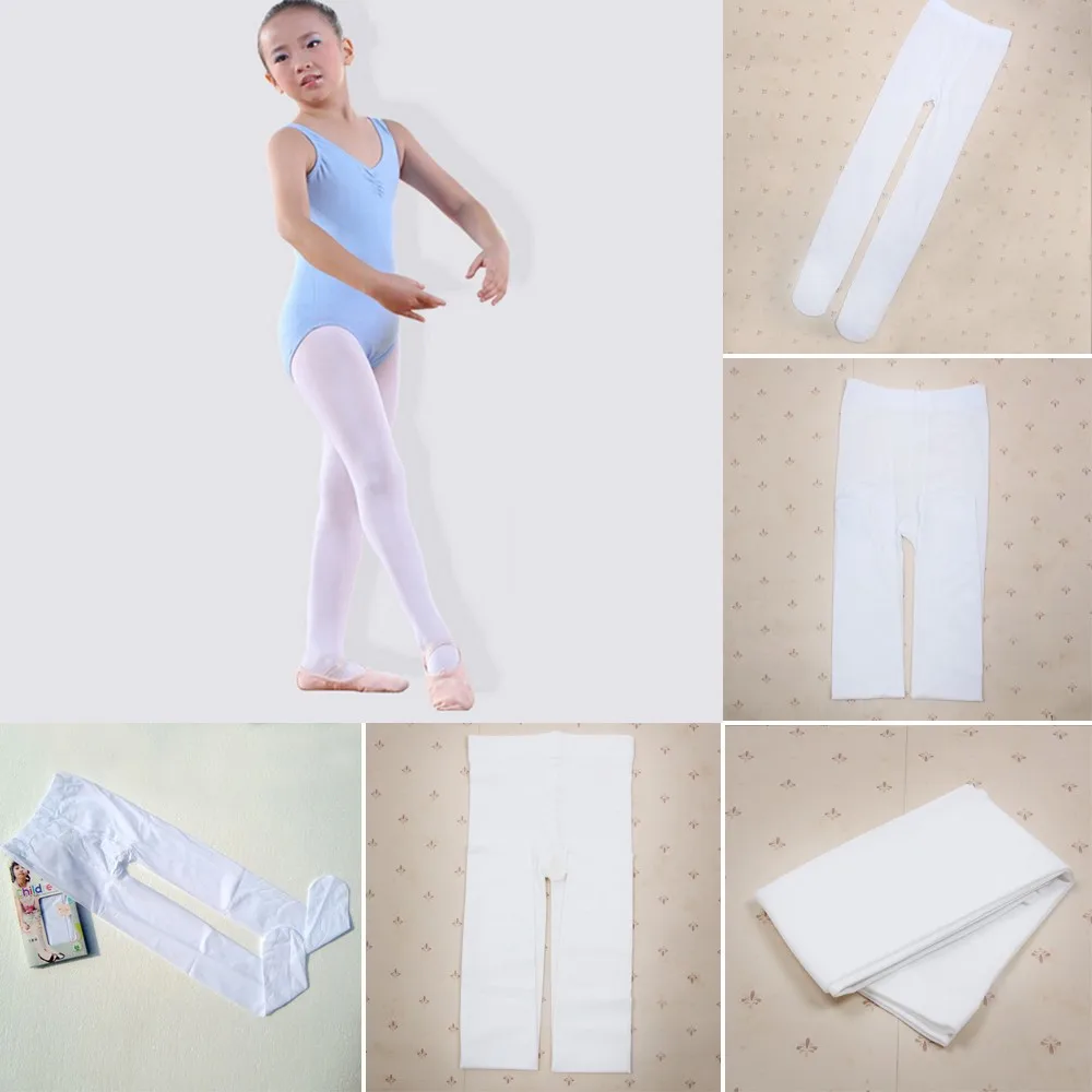 Белые детские танцевальные колготки для девочек балетные колготки носки для танцев S/M/L