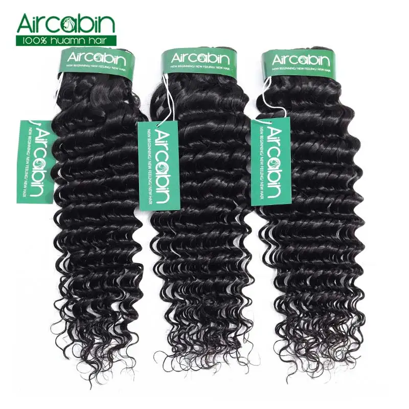 

Peruvian Deep Wave Bundles Deal Can Buy 3 Bundles 100% Non Remy Human Hair Extensions Aircabin Hair Brazilian Hair