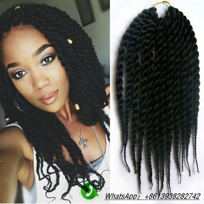 Mambo Twist Crochet Braid Hair! 80g/piece12-24inch Synthetic Braiding ...