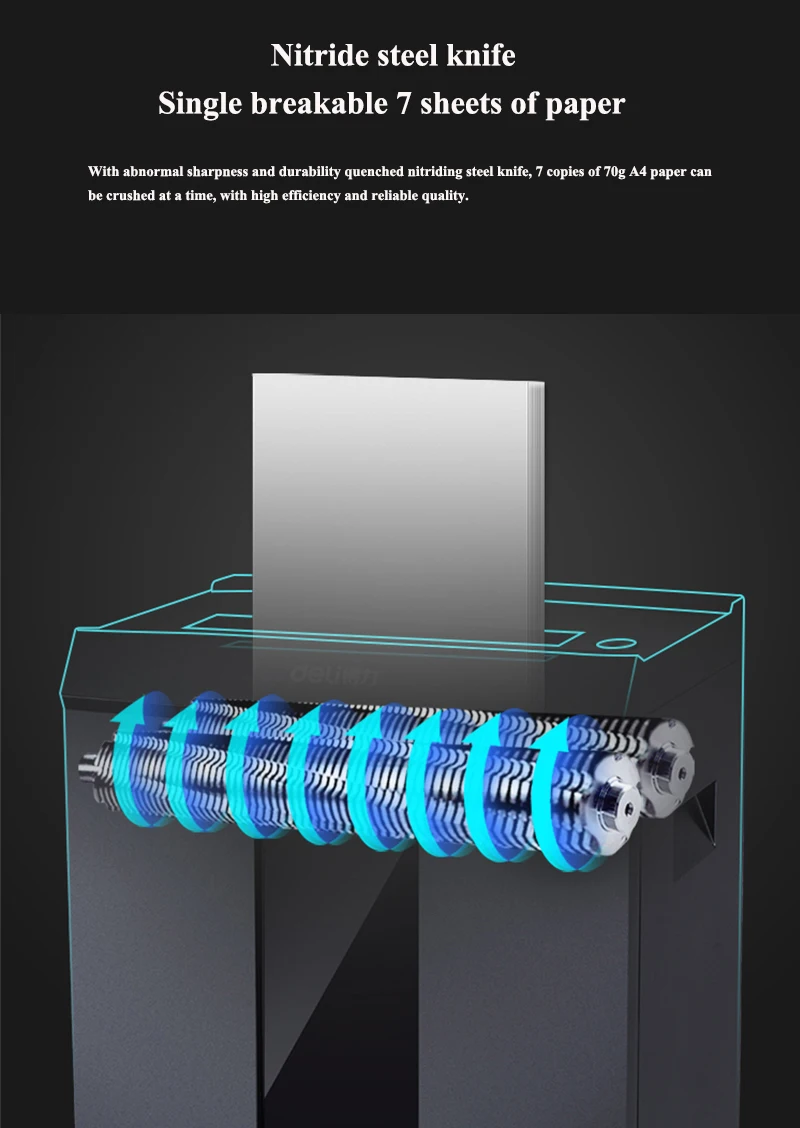Deli 9959 измельчитель класс 6 безопасность 1x9 мм чипы автоматическая подача бумаги высокой мощности машина для измельчения бумаги 30L 220 В 50 Гц